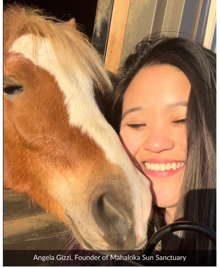 Angela Gizzi, Founder of Mahaloka Sun Sanctuary, Graduate Research at the Institute for Human-Animal Connection and Institute for Animal Sentience & Protection Fellow